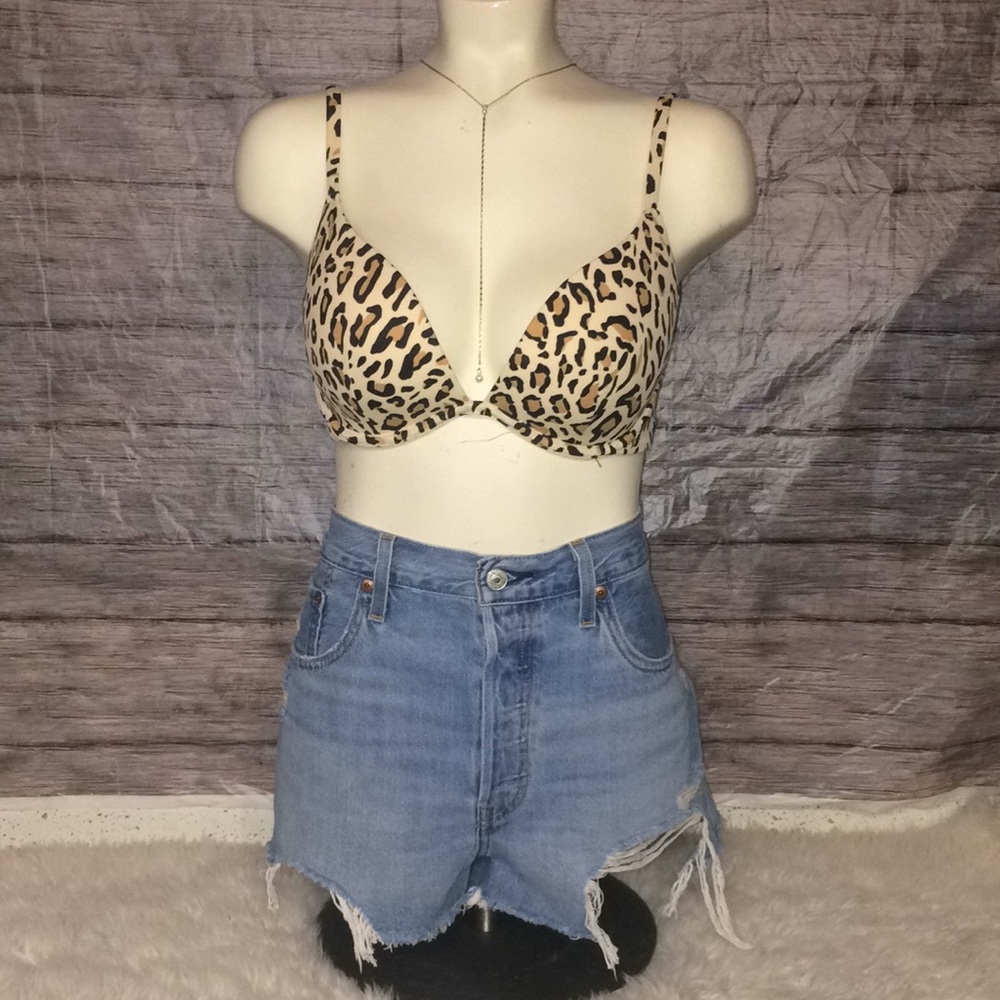 Shade & Shore Leopard Print Bikini Top Swimwear